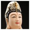 KIZQYN Guan Yin Statue Guan Yin Statue Ceramic Home Decor Statue Best Chinese Feng Shui Gifts Quan Yin Statue on Lotus Pedestal Collectible Bodhis Lucky Buddha Statue view 3