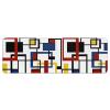 Red Blue Black Kitchen Bath Shower Door Welcome Mat for Bedroom/Living/Laundry Room,Geometric Yellow Abstract Middle Century Washable Bathroom Bathtub Runner Rug,Indoor Outdoor Throw Doormat,24"x71" view 3