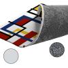 Red Blue Black Kitchen Bath Shower Door Welcome Mat for Bedroom/Living/Laundry Room,Geometric Yellow Abstract Middle Century Washable Bathroom Bathtub Runner Rug,Indoor Outdoor Throw Doormat,24"x71" view 4