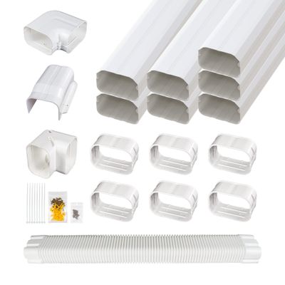 Pearwow 4" W 25Ft L Decorative PVC Line Set Cover Kit for Ductless Mini Split Air Conditioners,Heat Pumps Systems Decorative Tubing Cover