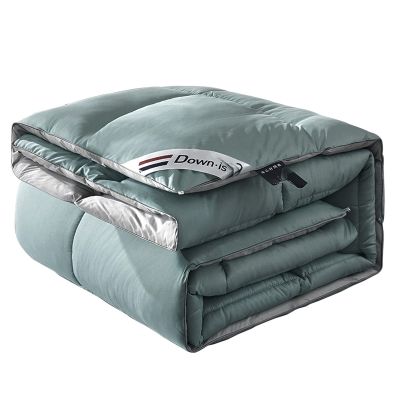 MSUDGH Bedding Winter Thicken Duvet, Goose Down Quilt Breathable and Warm Feather Comforter, Fluffy and Soft (Dark Green,180 * 220cm 5KG)