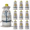 10 Pcs Premium Wine Bottle Gift Bags with Drawstring Nautical Anchor Coastal Rustic Grey Striped Reusable Wine Gift Bag for Christmas, Wedding, Birthday,Holiday Party, Housewarming, Home Storage view 1