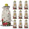 10 Pcs Premium Wine Bottle Gift Bags with Drawstring Red Cardinal Christmas Poinsettia Buffalo Check Plaid Reusable Wine Gift Bag for Christmas, Wedding,Holiday Party, Housewarming, Home Storage view 1