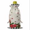 10 Pcs Premium Wine Bottle Gift Bags with Drawstring Red Cardinal Christmas Poinsettia Buffalo Check Plaid Reusable Wine Gift Bag for Christmas, Wedding,Holiday Party, Housewarming, Home Storage view 2