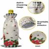 10 Pcs Premium Wine Bottle Gift Bags with Drawstring Red Cardinal Christmas Poinsettia Buffalo Check Plaid Reusable Wine Gift Bag for Christmas, Wedding,Holiday Party, Housewarming, Home Storage view 4