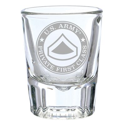 7.62 Design U.S. Army Private 1st Class Etched 2 oz. Shot Glass