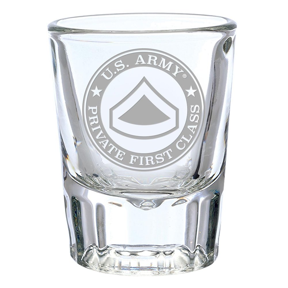 7.62 Design U.S. Army Private 1st Class Etched 2 oz. Shot Glass