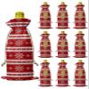 10 Pcs Premium Wine Bottle Gift Bags with Drawstring Christmas Snowflake Merry Christms Red Background Reusable Wine Gift Bag for Christmas, Wedding, Birthday,Holiday Party, Housewarming, Home Storage view 1