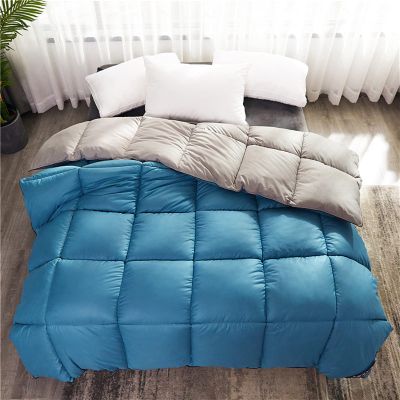 MSUDGH Bedding Winter Thicken Duvet, Goose Down Quilt Breathable and Warm Feather Comforter, Fluffy and Soft (Blue,220x240cm 5kg)