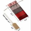 10 Pcs Premium Wine Bottle Gift Bags with Drawstring Red Brown Wooden Planks Farm House Pattern Reusable Wine Gift Bag for Christmas, Wedding, Birthday,Holiday Party, Housewarming, Home Storage view 3