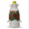 10 Pcs Premium Wine Bottle Gift Bags with Drawstring Christmas Pine Tree Pine Needle Candy Farmhouse Wooden Board Reusable Wine Gift Bag for Christmas, Wedding,Holiday Party, Housewarming view 2