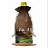 10 Pcs Premium Wine Bottle Gift Bags with Drawstring Rustic Wood Grained Wine Glasses and Fruit Grapes Reusable Wine Gift Bag for Christmas, Wedding, Birthday,Holiday Party, Housewarming, Home Storage view 2