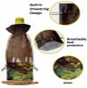 10 Pcs Premium Wine Bottle Gift Bags with Drawstring Rustic Wood Grained Wine Glasses and Fruit Grapes Reusable Wine Gift Bag for Christmas, Wedding, Birthday,Holiday Party, Housewarming, Home Storage view 4