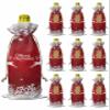 10 Pcs Premium Wine Bottle Gift Bags with Drawstring Happy New Year Funny Moose with Red White Christma Reusable Wine Gift Bag for Christmas, Wedding,Holiday Party, Housewarming, Home Storage view 1