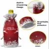 10 Pcs Premium Wine Bottle Gift Bags with Drawstring Happy New Year Funny Moose with Red White Christma Reusable Wine Gift Bag for Christmas, Wedding,Holiday Party, Housewarming, Home Storage view 4