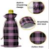 10 Pcs Premium Wine Bottle Gift Bags with Drawstring Buffalo Plaid Reusable Wine Gift Bag for Christmas, Wedding, Birthday,Holiday Party, Housewarming, Home Storage view 4