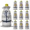 10 Pcs Premium Wine Bottle Gift Bags with Drawstring Nautical Anchor Coastal Rustic Grey Striped Reusable Wine Gift Bag for Christmas, Wedding, Birthday,Holiday Party, Housewarming, Home Storage view 1