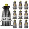 10 Pcs Premium Wine Bottle Gift Bags with Drawstring Black and White Buffalo Check Farmhouse Rooster Reusable Wine Gift Bag for Christmas, Wedding, Birthday,Holiday Party, Housewarming, Home Storage view 1