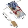 10 Pcs Premium Wine Bottle Gift Bags with Drawstring Couple Snowman Christmas Tree Jolly Holiday day Reusable Wine Gift Bag for Christmas, Wedding, Birthday,Holiday Party, Housewarming, Home Storage view 3