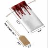 10 Pcs Premium Wine Bottle Gift Bags with Drawstring Flowing Blood Horror Spooky Halloween Themed Print Reusable Wine Gift Bag for Christmas, Wedding,Holiday Party, Housewarming, Home Storage view 3