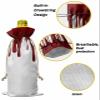 10 Pcs Premium Wine Bottle Gift Bags with Drawstring Flowing Blood Horror Spooky Halloween Themed Print Reusable Wine Gift Bag for Christmas, Wedding,Holiday Party, Housewarming, Home Storage view 4