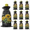 10 Pcs Premium Wine Bottle Gift Bags with Drawstring Farmhouse Rustic Country Sunflowers on Black Backdrop Reusable Wine Gift Bag for Christmas, Wedding,Holiday Party, Housewarming, Home Storage view 1