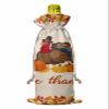 10 Pcs Premium Wine Bottle Gift Bags with Drawstring Thanksgiving Turkey with Pumpkin Reusable Wine Gift Bag for Christmas, Wedding, Birthday,Holiday Party, Housewarming, Home Storage view 2