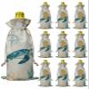 10 Pcs Premium Wine Bottle Gift Bags with Drawstring Sea Turtle Watercolor Animal Compass Marine Organism Reusable Wine Gift Bag for Christmas, Wedding,Holiday Party, Housewarming, Home Storage view 1