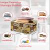 Large Storage Baskets Bins Rustic Sunflower Bee Collapsible Storage Box Laundry Organizer for Closet Shelf Nursery Kids Bedroom Retro Sunshine Spring Floral Country Plaid view 2