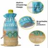 10 Pcs Premium Wine Bottle Gift Bags with Drawstring Life is Better in Flip Flops Summer Beach Theme Reusable Wine Gift Bag for Christmas, Wedding, Birthday,Holiday Party, Housewarming, Home Storage view 4