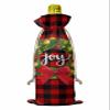 10 Pcs Premium Wine Bottle Gift Bags with Drawstring Christmas Garland Xmas Ball Star Red Black Buffalo Check Reusable Wine Gift Bag for Christmas, Wedding,Holiday Party, Housewarming, Home Storage view 2