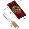 10 Pcs Premium Wine Bottle Gift Bags with Drawstring Christmas Garland Xmas Ball Star Red Black Buffalo Check Reusable Wine Gift Bag for Christmas, Wedding,Holiday Party, Housewarming, Home Storage view 3