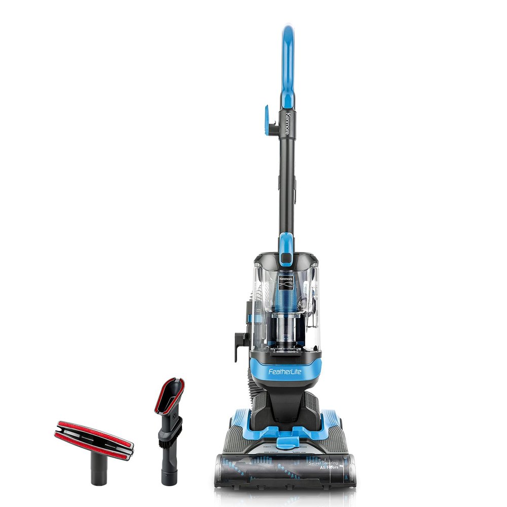 Kenmore DU1040 Featherlite Bagless Upright Vacuum Lightweight Cleaner with 4 Height Adjustment, Swivel Steering Design, 2 Cleaning Tools for Carpet and Hard Floor, Blue