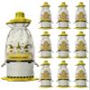 10 Pcs Premium Wine Bottle Gift Bags with Drawstring Yellow Truck with Gnomes Bee Hive Background Reusable Wine Gift Bag for Christmas, Wedding, Birthday,Holiday Party, Housewarming, Home Storage view 1