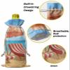 10 Pcs Premium Wine Bottle Gift Bags with Drawstring Sea Beach Recliner Summer Seaside Scene Ocean Island Reusable Wine Gift Bag for Christmas, Wedding,Holiday Party, Housewarming, Home Storage view 4
