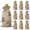 10 Pcs Premium Wine Bottle Gift Bags with Drawstring Cartoon Coffee and Coffee Beans Close-Up Keep Warm and Drink Coffee Reusable Wine Gift Bag for Christmas, Wedding,Holiday Party, Housewarming view 1