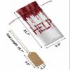 10 Pcs Premium Wine Bottle Gift Bags with Drawstring Halloween Theme,Blood HELP Reusable Wine Gift Bag for Christmas, Wedding, Birthday,Holiday Party, Housewarming, Home Storage view 3