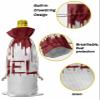 10 Pcs Premium Wine Bottle Gift Bags with Drawstring Halloween Theme,Blood HELP Reusable Wine Gift Bag for Christmas, Wedding, Birthday,Holiday Party, Housewarming, Home Storage view 4