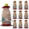 10 Pcs Premium Wine Bottle Gift Bags with Drawstring Stanta Retro Wood Red Lattice Merry Christmas Reusable Wine Gift Bag for Christmas, Wedding, Birthday,Holiday Party, Housewarming, Home Storage view 1