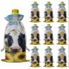10 Pcs Premium Wine Bottle Gift Bags with Drawstring Barn Idyllic Cow And Sunflower Reusable Wine Gift Bag for Christmas, Wedding, Birthday,Holiday Party, Housewarming, Home Storage view 1