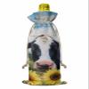 10 Pcs Premium Wine Bottle Gift Bags with Drawstring Barn Idyllic Cow And Sunflower Reusable Wine Gift Bag for Christmas, Wedding, Birthday,Holiday Party, Housewarming, Home Storage view 2