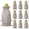 10 Pcs Premium Wine Bottle Gift Bags with Drawstring Retro Farm Rustic Textile Texture Plaid Reusable Wine Gift Bag for Christmas, Wedding, Birthday,Holiday Party, Housewarming, Home Storage view 1