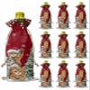 10 Pcs Premium Wine Bottle Gift Bags with Drawstring Xmas Poinsettia and Pine Tree Lovely Cat Winter Holiday Snowflake Reusable Wine Gift Bag for Christmas, Wedding,Holiday Party, Housewarming view 1