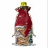 10 Pcs Premium Wine Bottle Gift Bags with Drawstring Xmas Poinsettia and Pine Tree Lovely Cat Winter Holiday Snowflake Reusable Wine Gift Bag for Christmas, Wedding,Holiday Party, Housewarming view 2