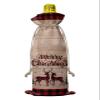 10 Pcs Premium Wine Bottle Gift Bags with Drawstring Xmas Buffalo Check Reindeer Pine Tree Merry Christmas Reusable Wine Gift Bag for Christmas, Wedding,Holiday Party, Housewarming, Home Storage view 2