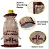 10 Pcs Premium Wine Bottle Gift Bags with Drawstring Xmas Buffalo Check Reindeer Pine Tree Merry Christmas Reusable Wine Gift Bag for Christmas, Wedding,Holiday Party, Housewarming, Home Storage view 4
