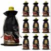 10 Pcs Premium Wine Bottle Gift Bags with Drawstring Wine Whiskey Glasses and Cigars Pattern Reusable Wine Gift Bag for Christmas, Wedding, Birthday,Holiday Party, Housewarming, Home Storage view 1