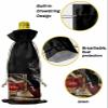 10 Pcs Premium Wine Bottle Gift Bags with Drawstring Wine Whiskey Glasses and Cigars Pattern Reusable Wine Gift Bag for Christmas, Wedding, Birthday,Holiday Party, Housewarming, Home Storage view 4