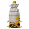 10 Pcs Premium Wine Bottle Gift Bags with Drawstring Farmhouse Sunflower on Rustic Wooden Planks Reusable Wine Gift Bag for Christmas, Wedding, Birthday,Holiday Party, Housewarming, Home Storage view 2