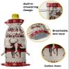 10 Pcs Premium Wine Bottle Gift Bags with Drawstring Xmas Reindeer Snowflake Merry Christmas Reusable Wine Gift Bag for Christmas, Wedding, Birthday,Holiday Party, Housewarming, Home Storage view 3